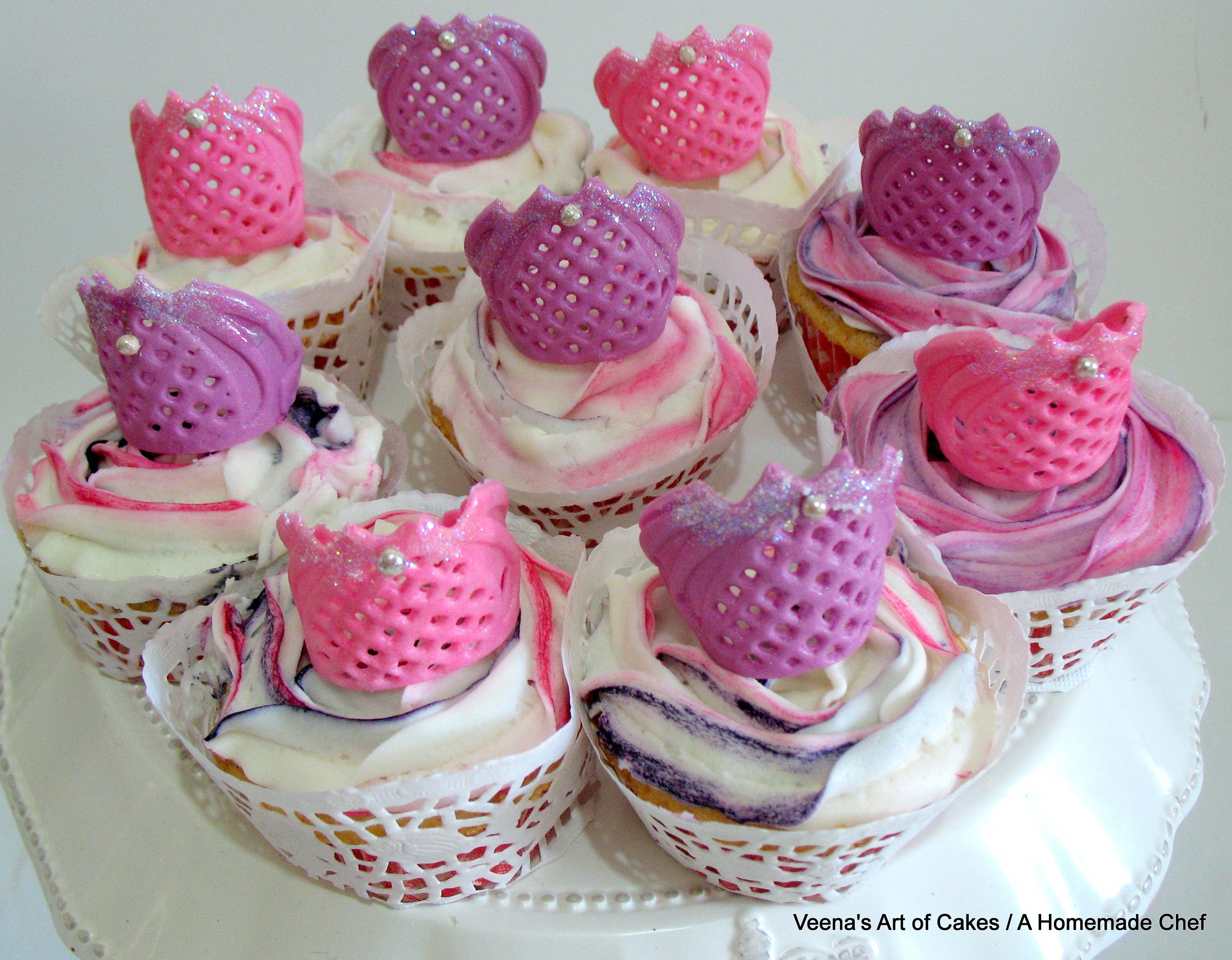 Tiara Princess Crown Cupcake Toppers