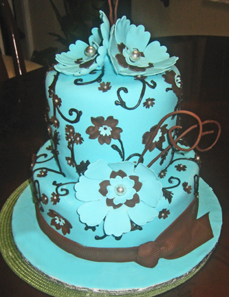 Tiffany Blue and Brown Cake Tiffany Blue and Brown Cake