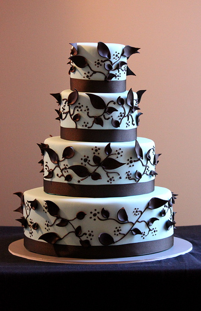 Tiffany Blue and Brown Wedding Cake Tiffany Blue and Brown Wedding Cake