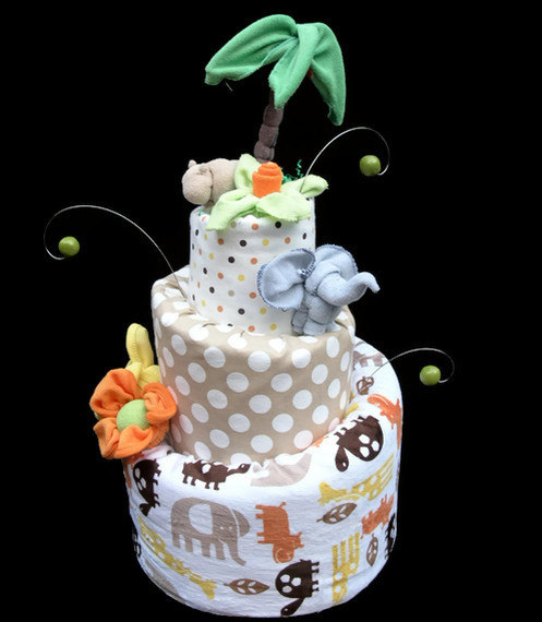 Topsy Turvy Diaper Cakes for Baby Shower