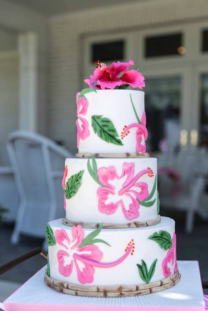 Tropical Bridal Shower Cake