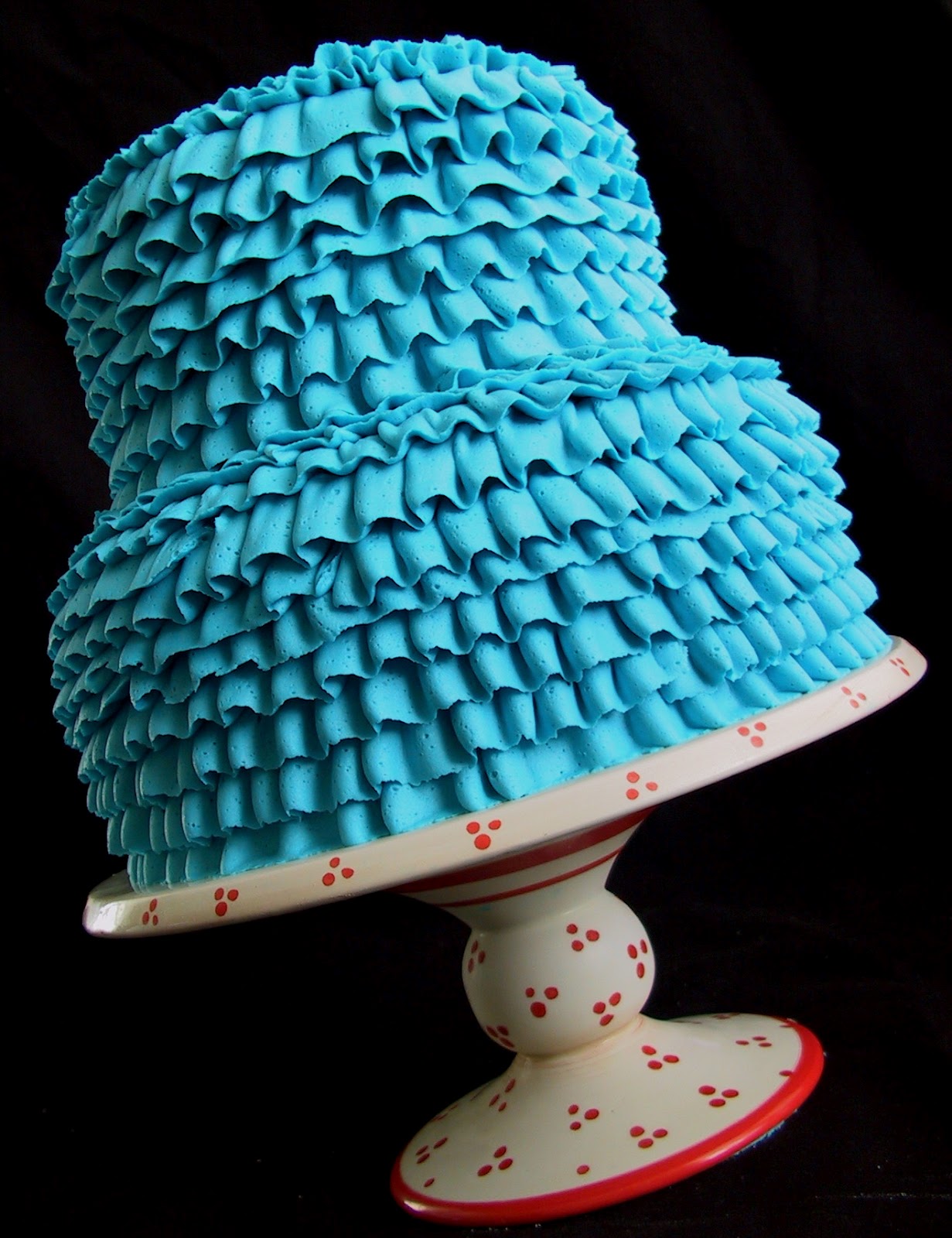 Turquoise Wedding Ruffle Cake