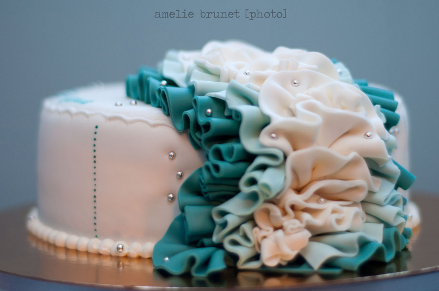 Turquoise Wedding Ruffle Cake Turquoise Wedding Ruffle Cake