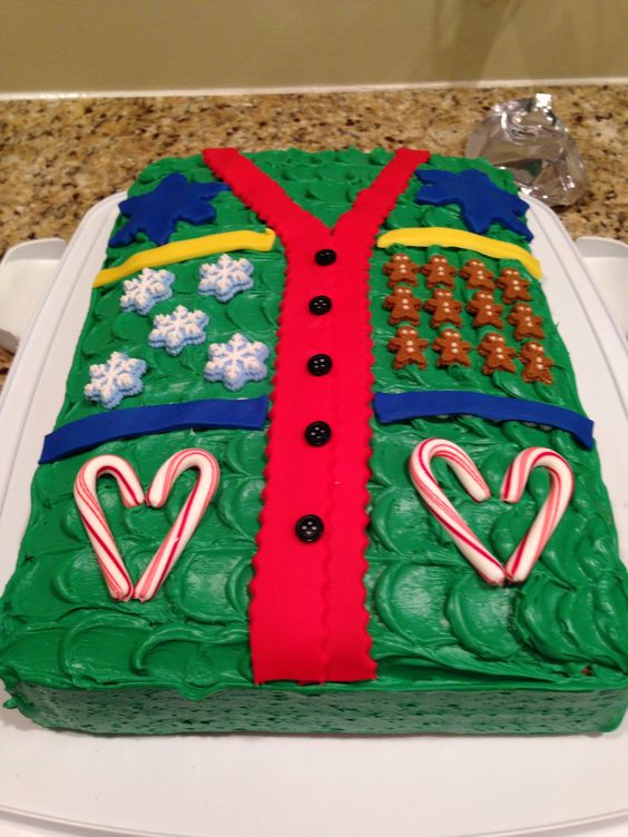 Ugly Christmas Sweater Cake