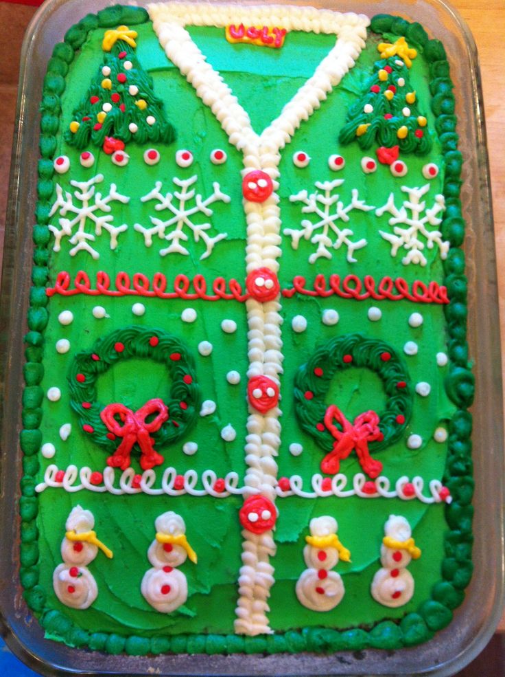 Ugly Christmas Sweater Cake