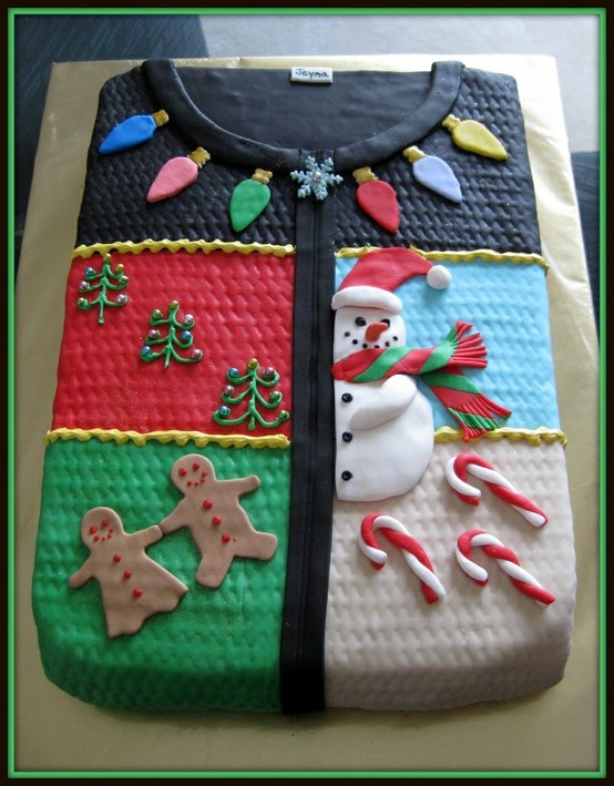 Ugly Christmas Sweater Cake