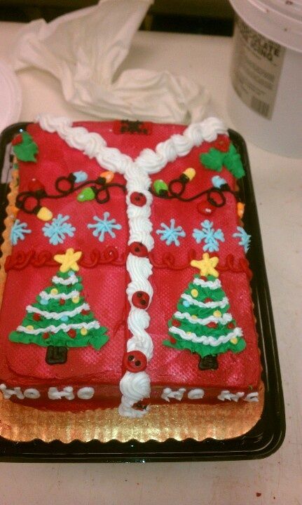 Ugly Christmas Sweater Cake