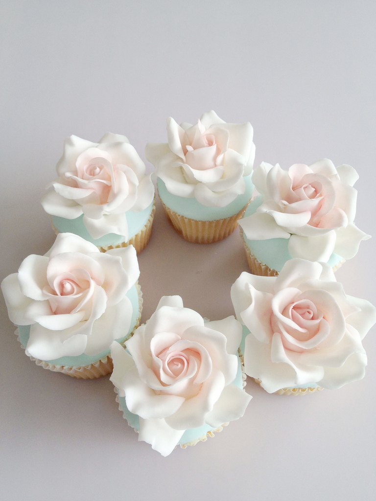 Wedding Cupcakes with Gum Paste Flowers