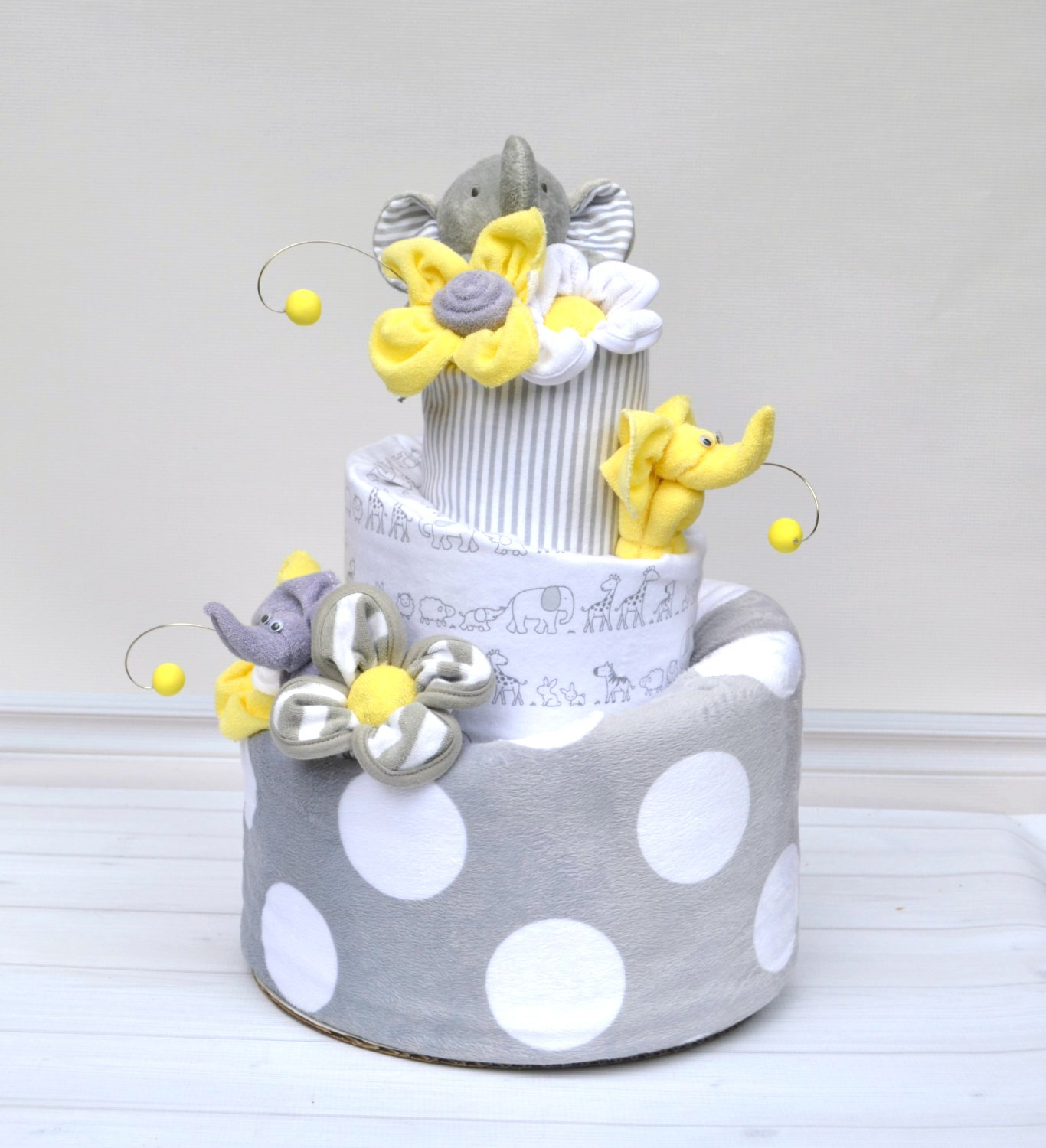 Yellow and Gray Elephant Baby Shower Cake Yellow and Gray Elephant Baby Shower Cake