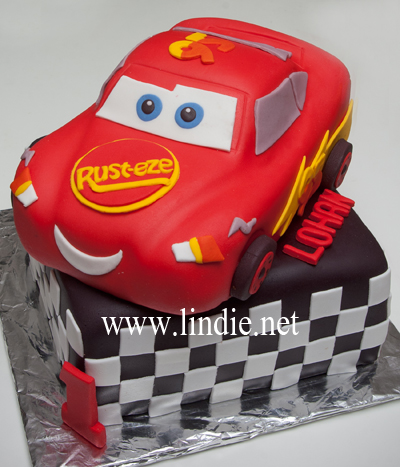 2 Tier Birthday Cake Lightning McQueen