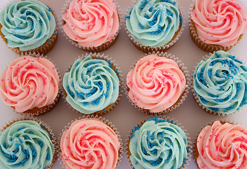 Baby Blue and Pink Cupcakes