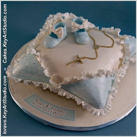 Baby Christening Pillow Cake