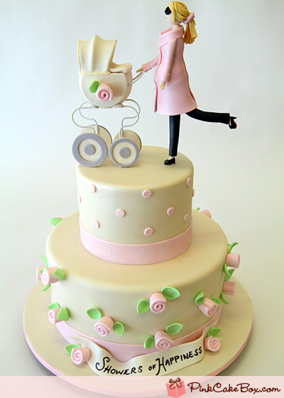 11 Photos of Hot Pink Carriage Baby Shower Cakes 2013