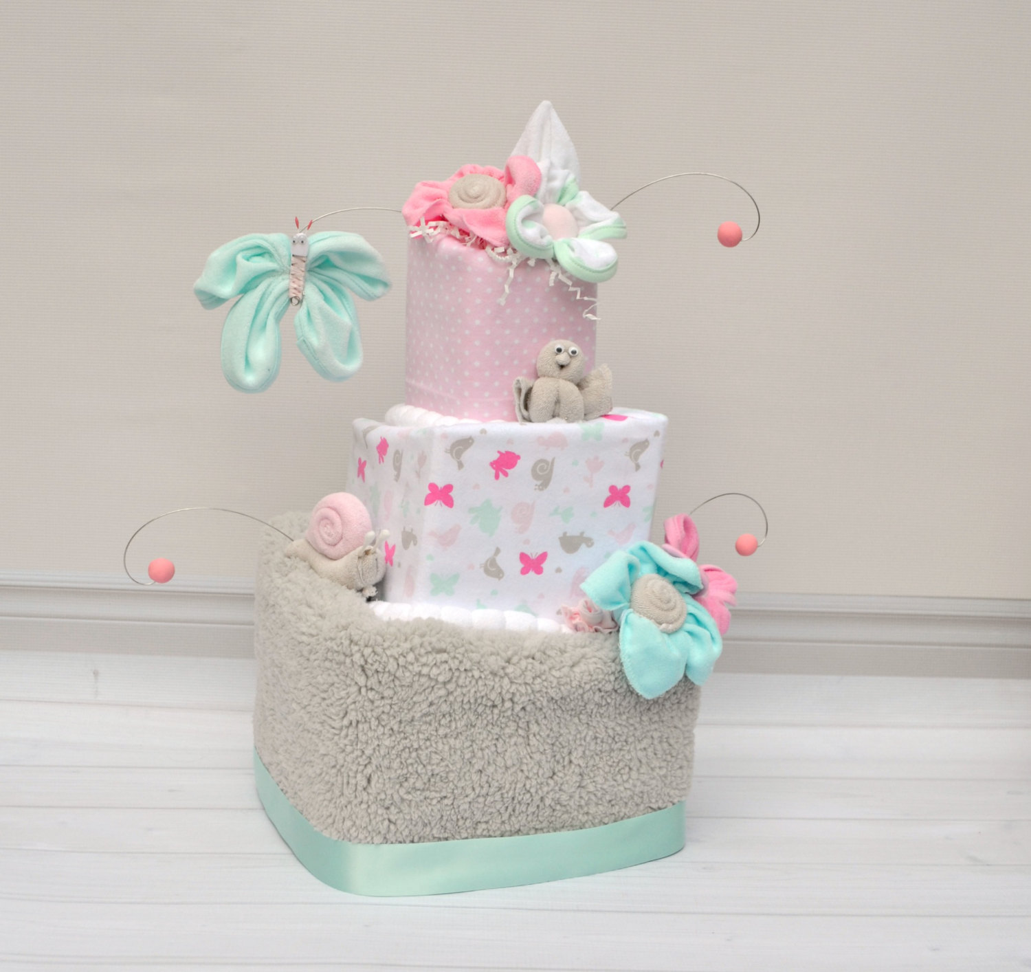 Baby Shower Diaper Cake for Girl