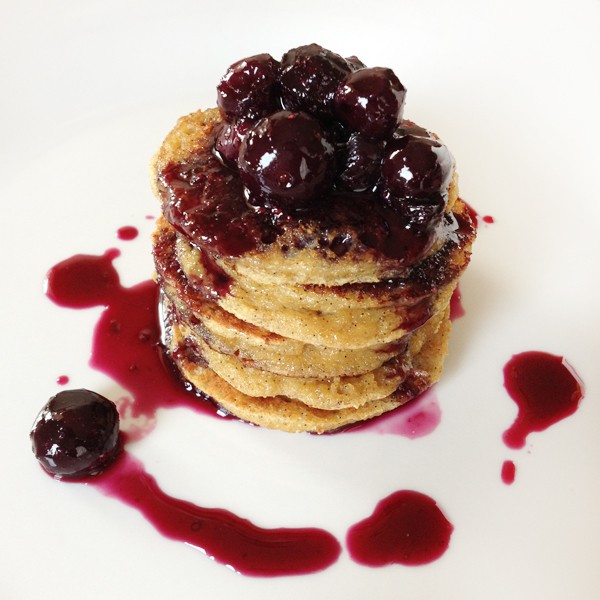 Banana Pancakes with Blueberries