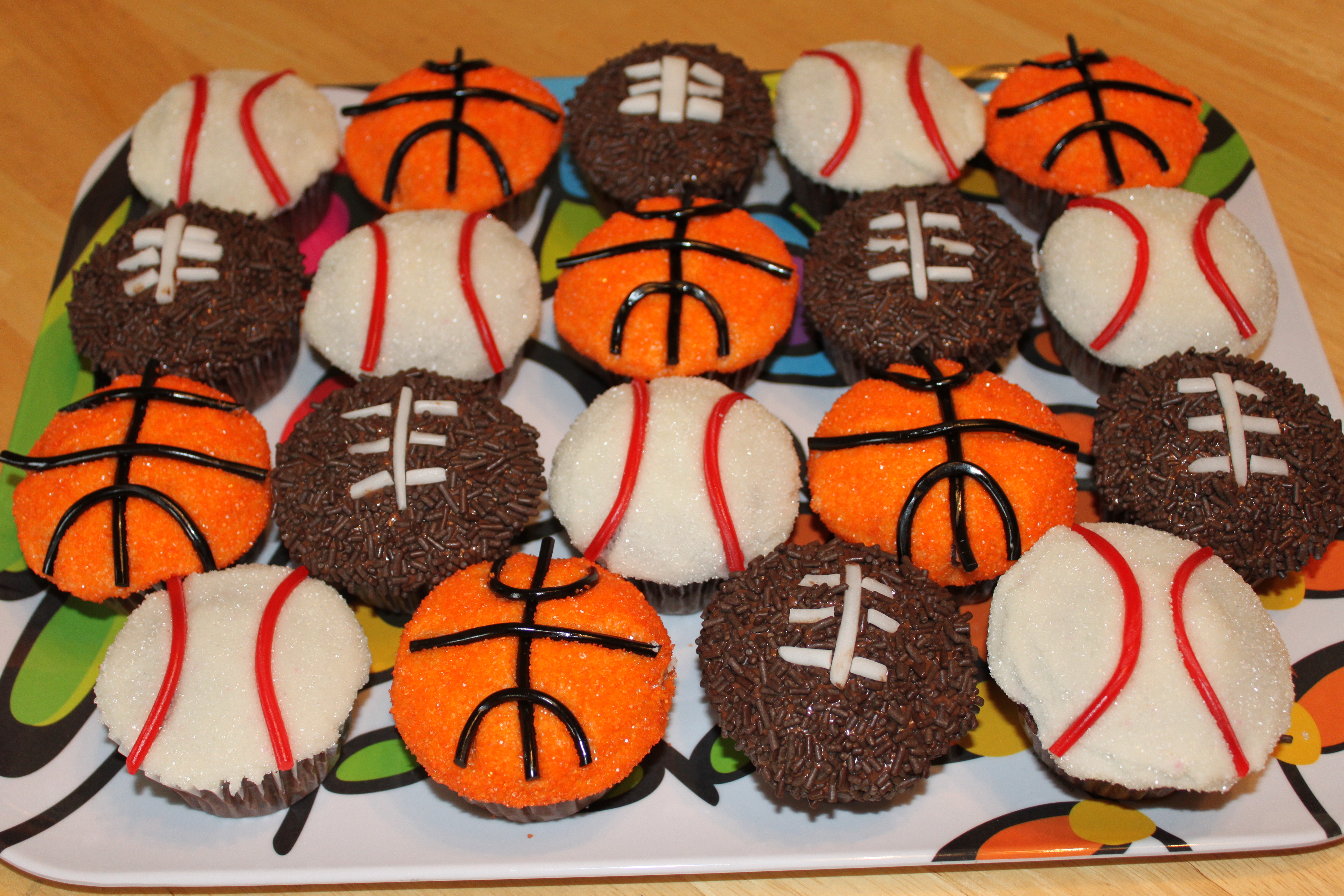 Basketball and Baseball Cupcakes