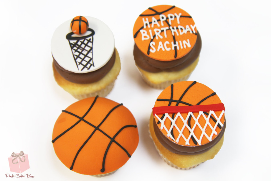 Basketball Cupcake Birthday Cake