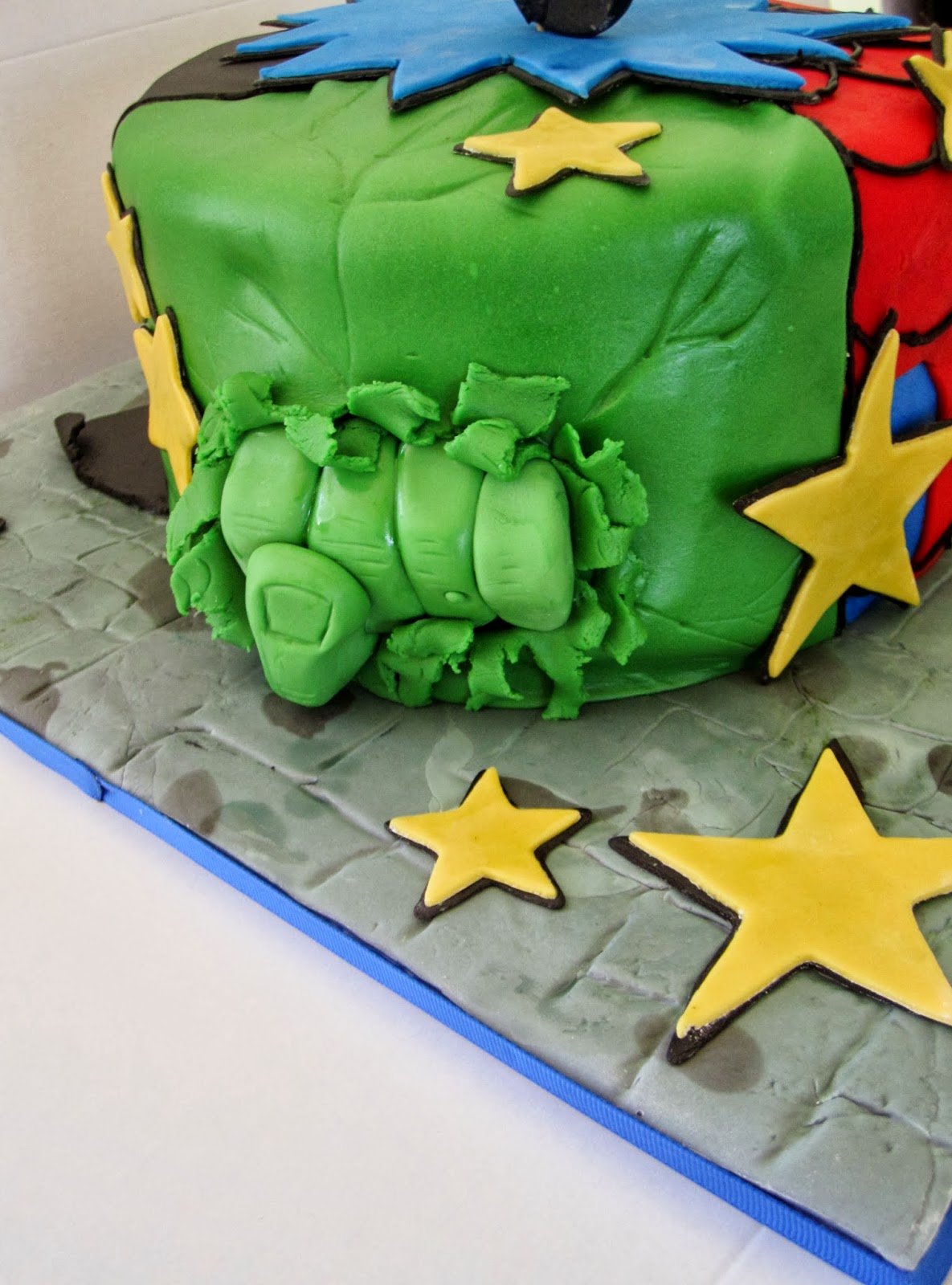Batman Spider-Man Hulk Birthday Cake