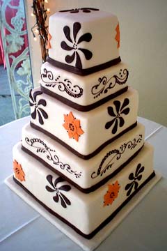 Black and Orange Wedding Cake