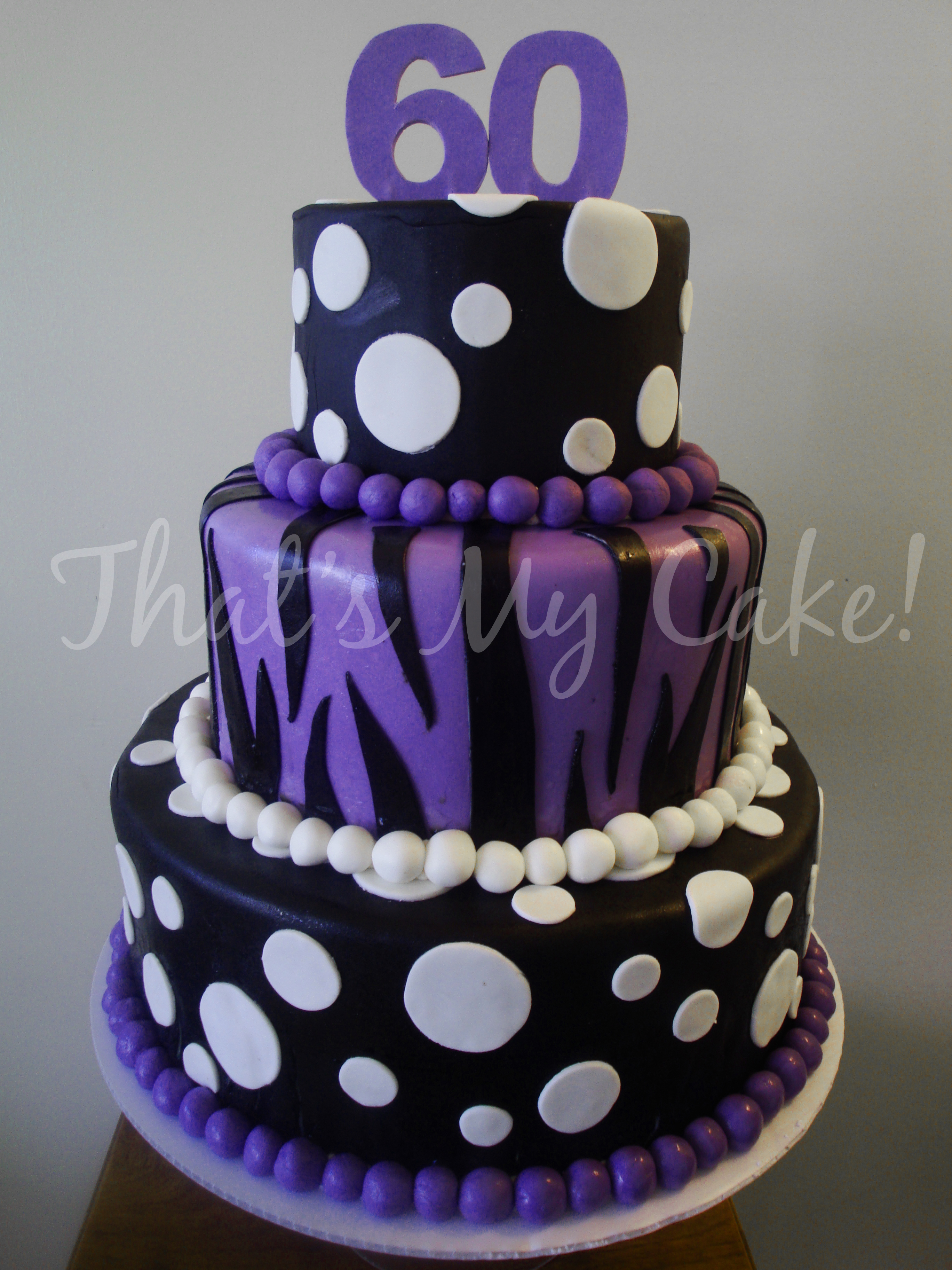 Black and Purple Birthday Cake