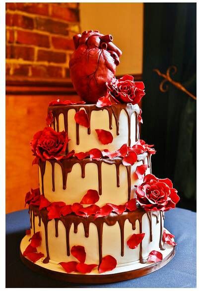 Bleeding Heart Wedding Cake