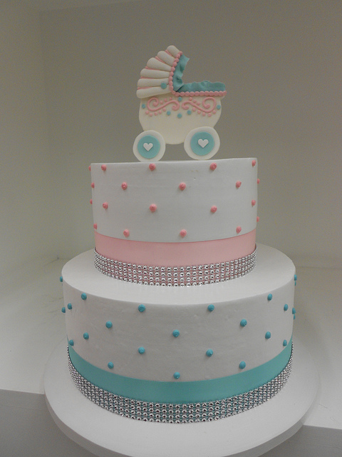 Blue and Pink Baby Shower Cake Blue and Pink Baby Shower Cake