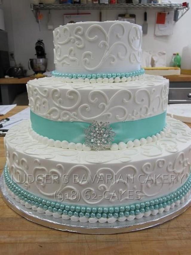 Blue and Teal Wedding Cake