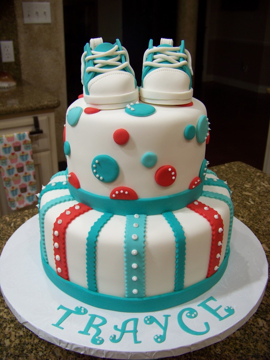 Blue Baby Shower Cake