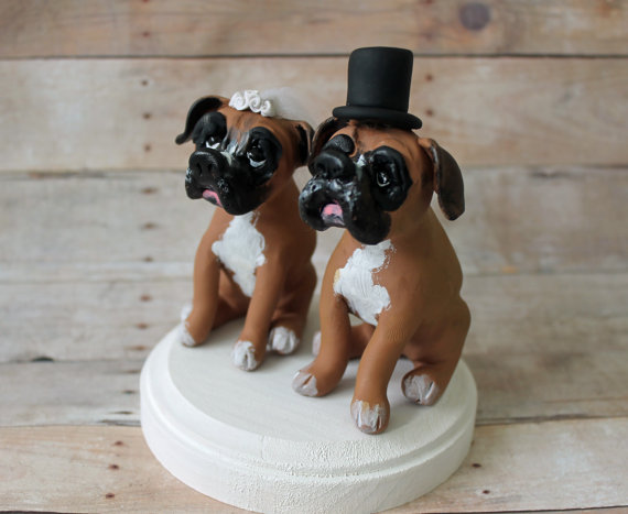 Boxer Dog Wedding Cake Topper