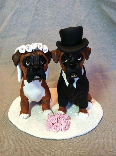 Boxer Dog Wedding Cake Topper