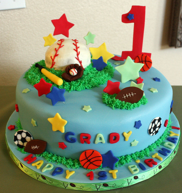 Boys First Birthday Sports Cake