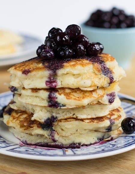 Buttermilk Pancakes with Blueberry Compote