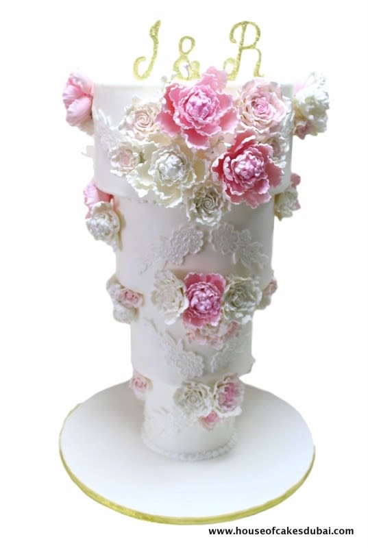 Cakes with Flowers Down the Side