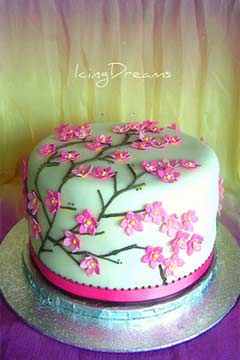 Cherry Blossom Single Tier Cakes
