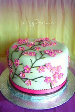 Cherry Blossom Single Tier Cakes Cherry Blossom Single Tier Cakes
