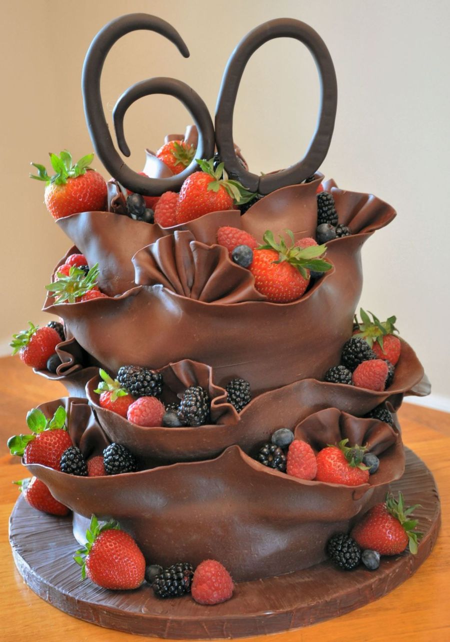 Chocolate Birthday Cake with Fruit Chocolate Birthday Cake with Fruit