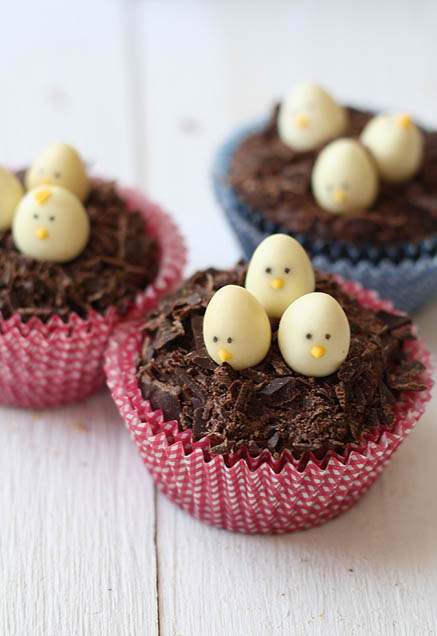 Chocolate Easter Cupcakes Nests