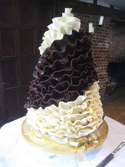 Chocolate Ribbons Wedding Cake