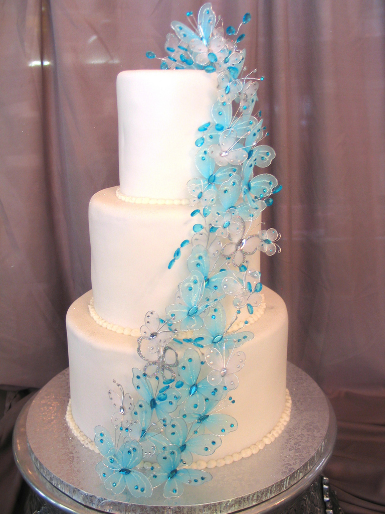 Chocolate Wedding Cake with Butterflies