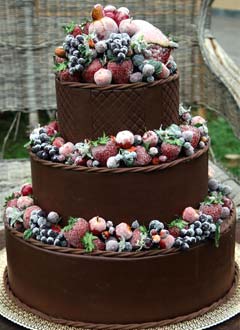 Chocolate Wedding Cake with Fruit