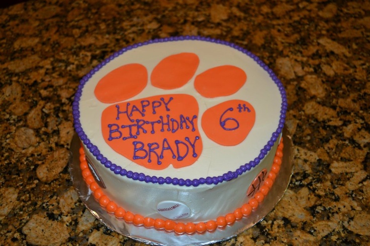 Clemson Tiger Paw Birthday Cake