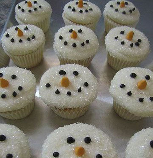 Cupcake Christmas Snowman Desserts
