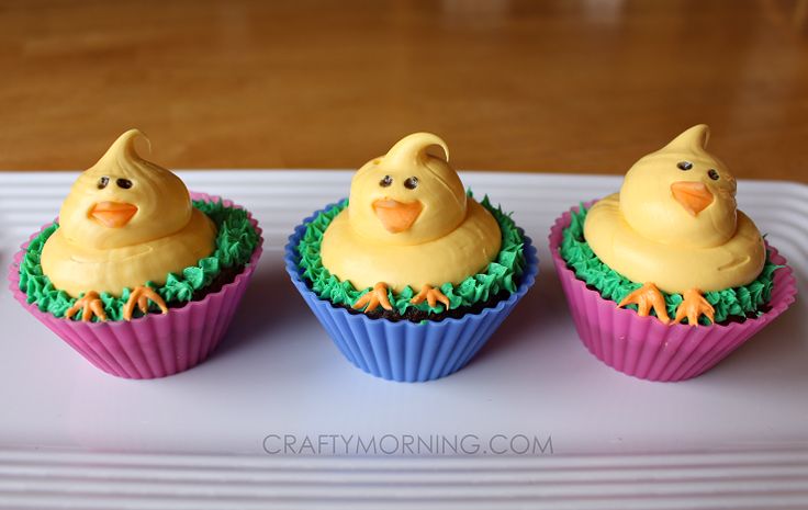 Cute Easter Chick Cupcakes