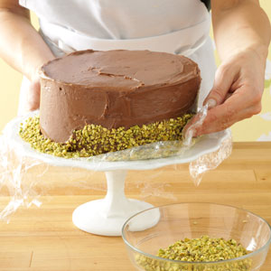 Decorating Cake with Nuts