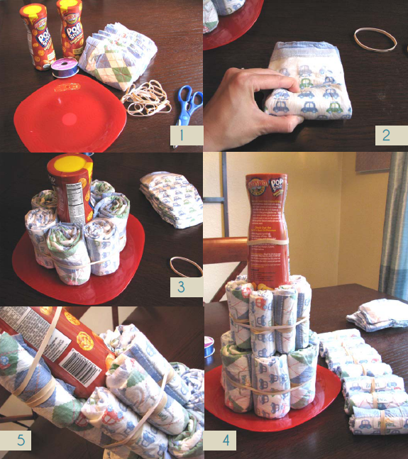 DIY Baby Diaper Cake DIY Baby Diaper Cake