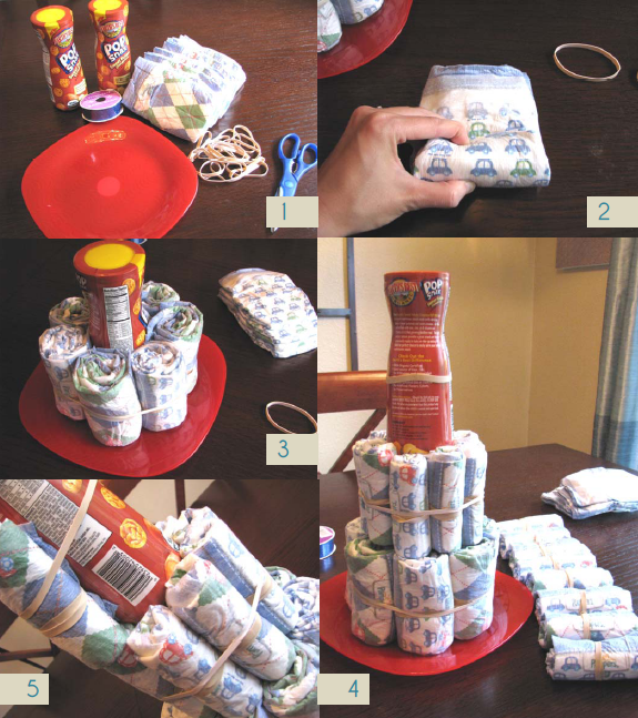 DIY Baby Diaper Cake