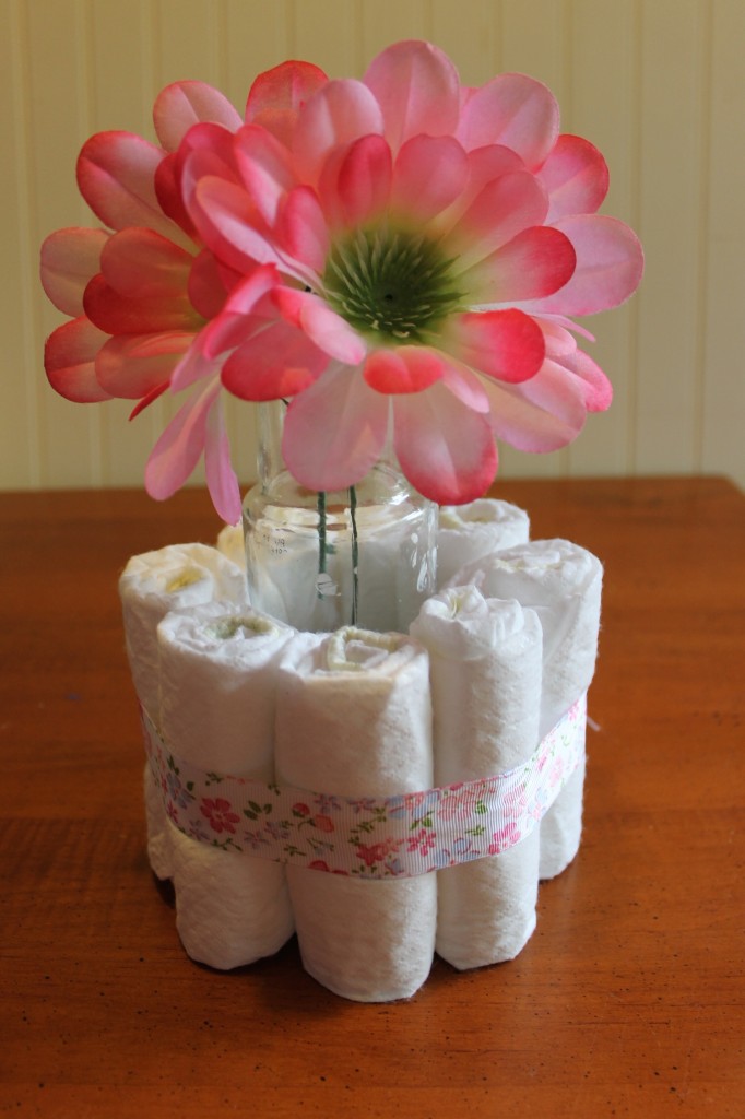 DIY Baby Shower Centerpieces Using Diapers