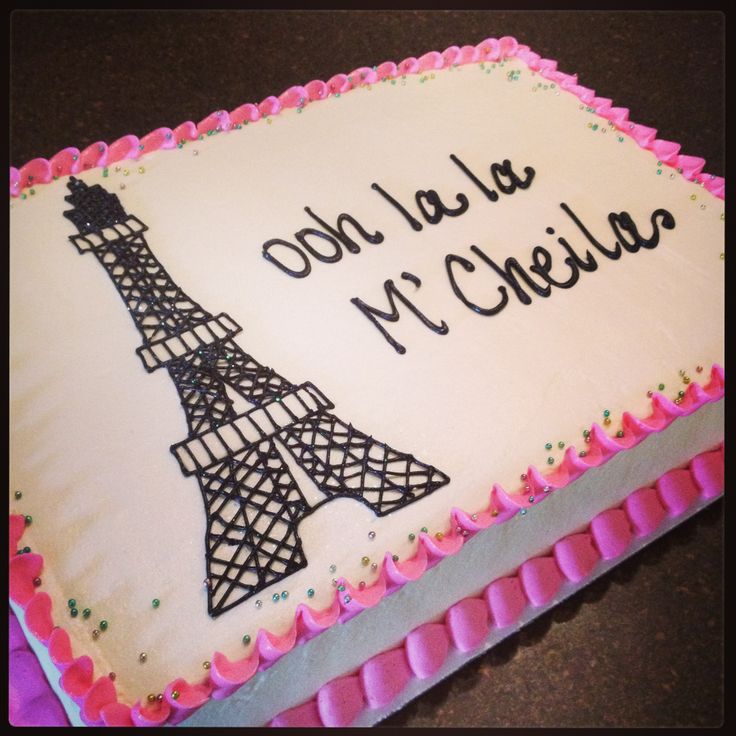 Eiffel Tower Birthday Sheet Cakes Eiffel Tower Birthday Sheet Cakes