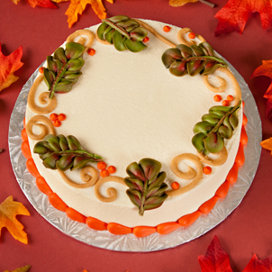 Fall Scroll Work Cake