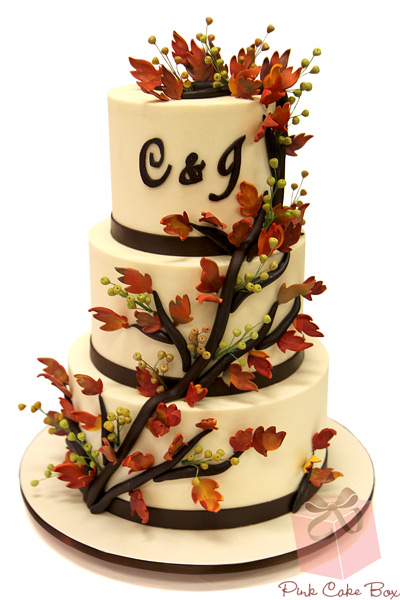 Fall Themed Wedding Cake Fall Themed Wedding Cake